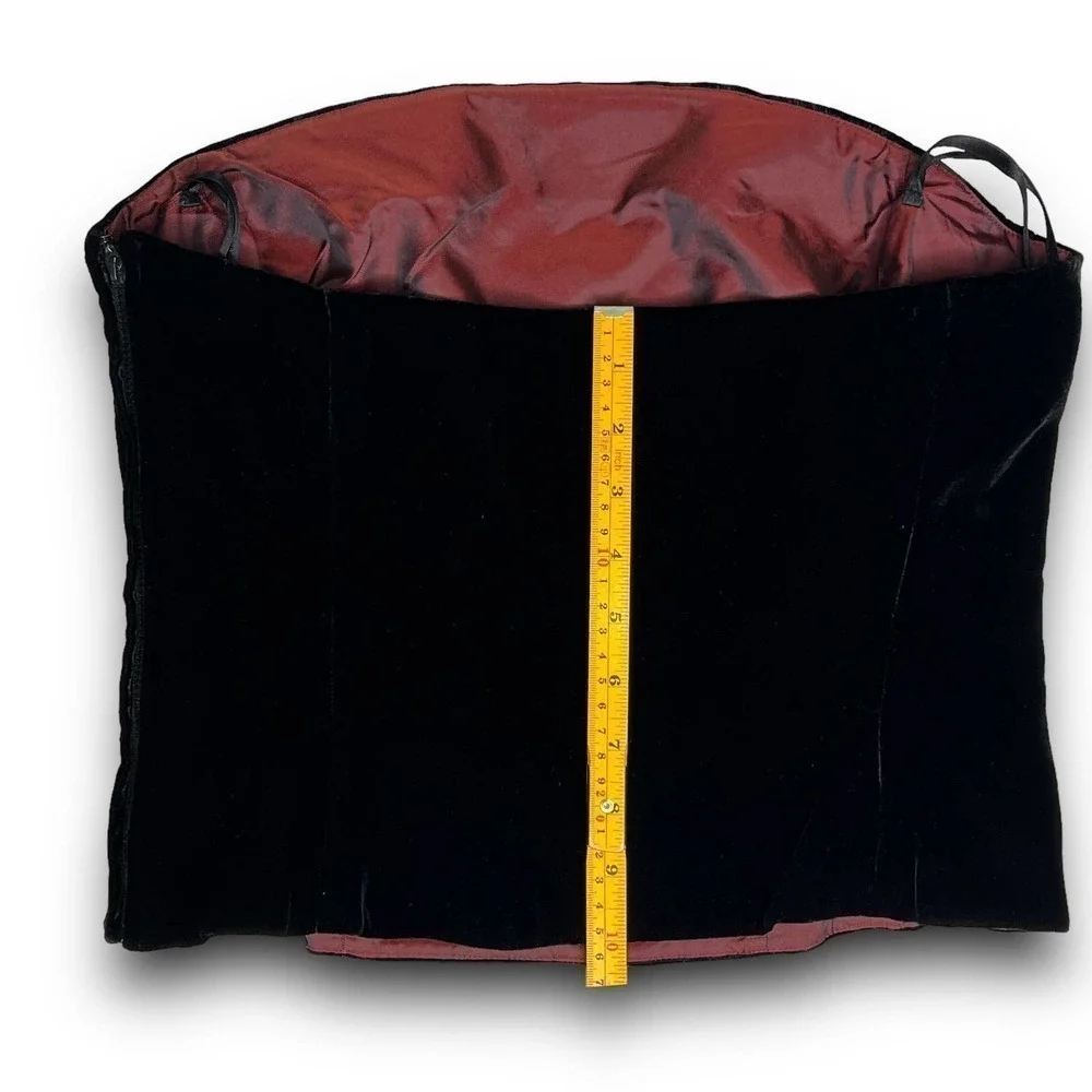 Ann Taylor Black Velvet Strapless Corset Tube Top Size 6